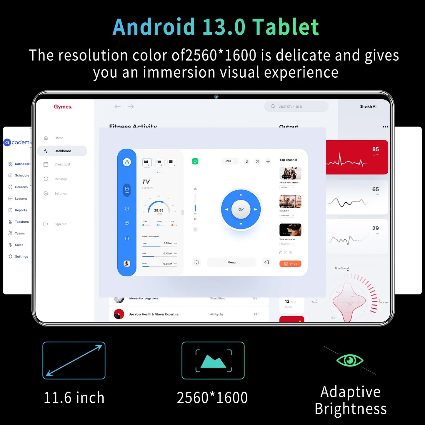 Tableta Android 13.0 2024 a estrenar de 11,6 pulgadas, 16 GB de RAM, 1 TB de ROM, 16 MP, 32 MP, 12 000 mAh, 10 núcleos, red WIFI Bluetooth, tableta