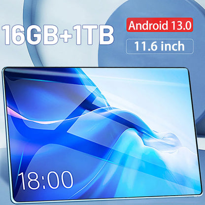 Tableta Android 13.0 2024 a estrenar de 11,6 pulgadas, 16 GB de RAM, 1 TB de ROM, 16 MP, 32 MP, 12 000 mAh, 10 núcleos, red WIFI Bluetooth, tableta