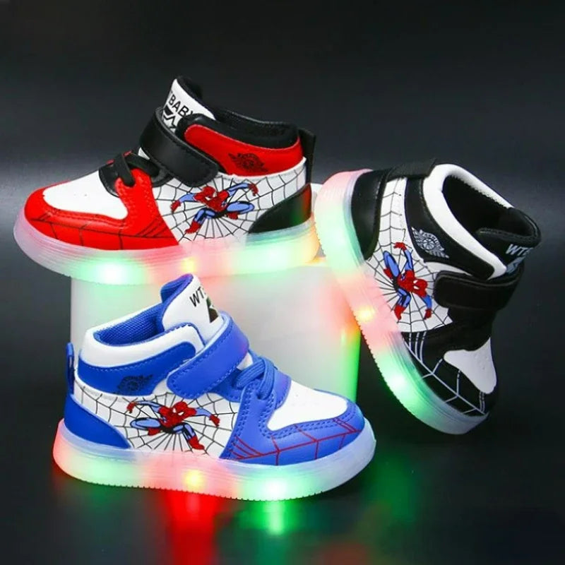 Zapatillas con luz Led, Spiderman. (Niño)