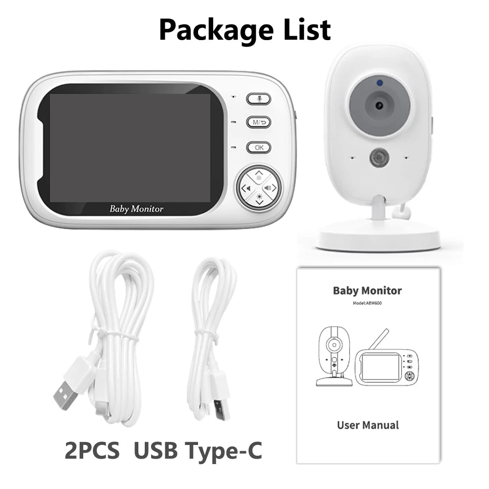 Cdycam - Nuevo monitor de vídeo inalámbrico para bebés de 3,5 pulgadas con visión nocturna, monitoreo de temperatura, audio bidireccional, cámara de seguridad para niñera.