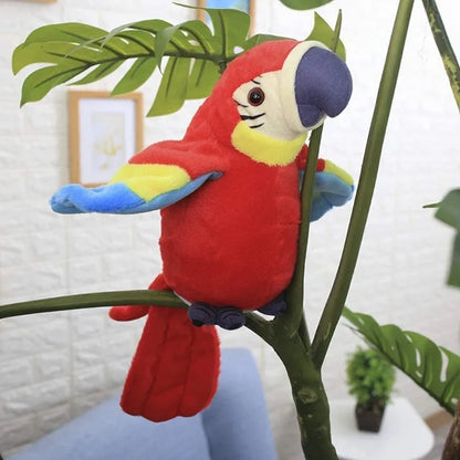 Loro guacamayo parlante que repite lo que dice, pájaro animado con grabación electrónica, juguetes de peluche de mascota.