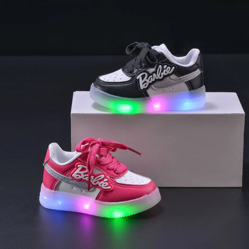 Zapatillas con luz Led, Barbie. (Niña)