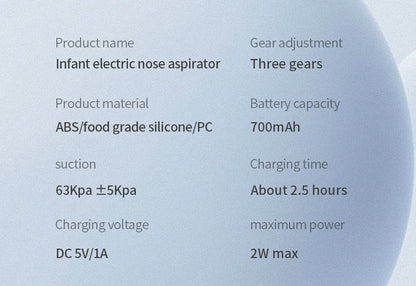 Aspirador nasal eléctrico para bebés.