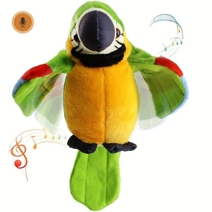 Loro guacamayo parlante que repite lo que dice, pájaro animado con grabación electrónica, juguetes de peluche de mascota.