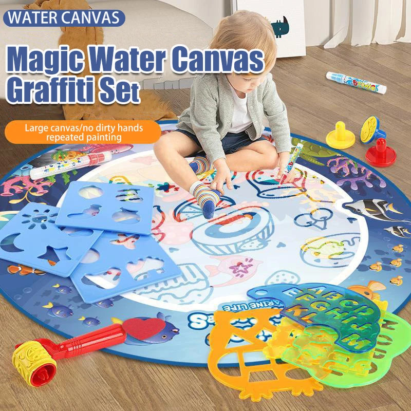 Alfombrilla de agua grande para dibujar, juguete mágico para dibujar con agua, alfombrilla para colorear, alfombrilla para dibujar con acuarela reutilizable, juguetes educativos para niños