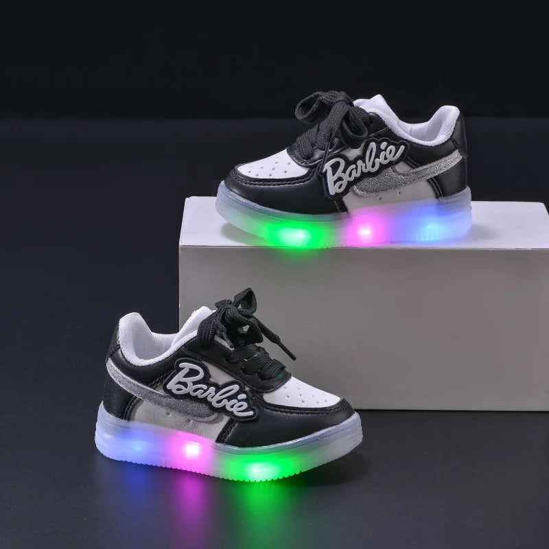 Zapatillas con luz Led, Barbie. (Niña)