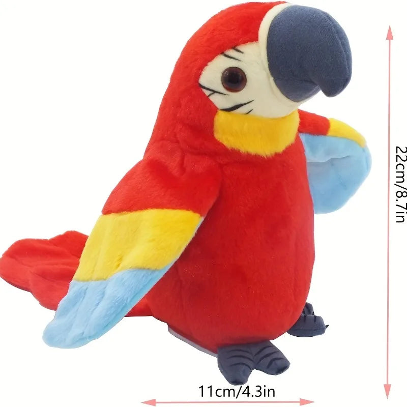 Loro guacamayo parlante que repite lo que dice, pájaro animado con grabación electrónica, juguetes de peluche de mascota.