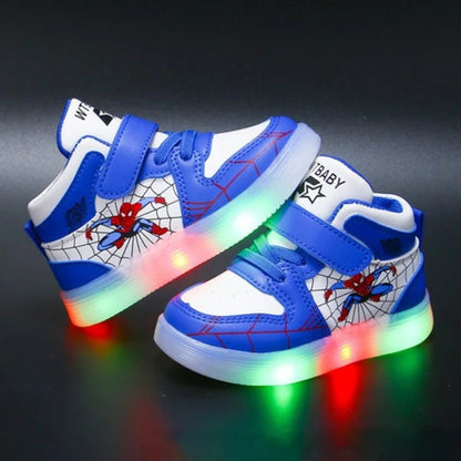 Zapatillas con luz Led, Spiderman. (Niño)