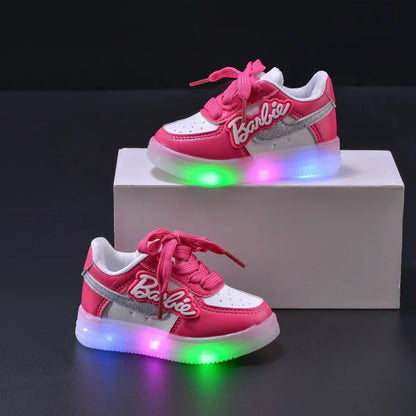 Zapatillas con luz Led, Barbie. (Niña)