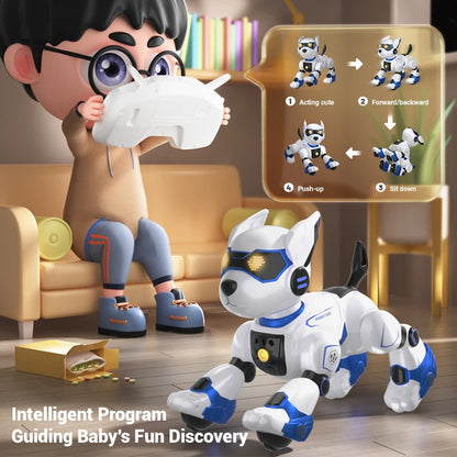 Perro robot inteligente eléctrico con control remoto, juguete táctil para caminar, bailar, jugar, regalo para niños