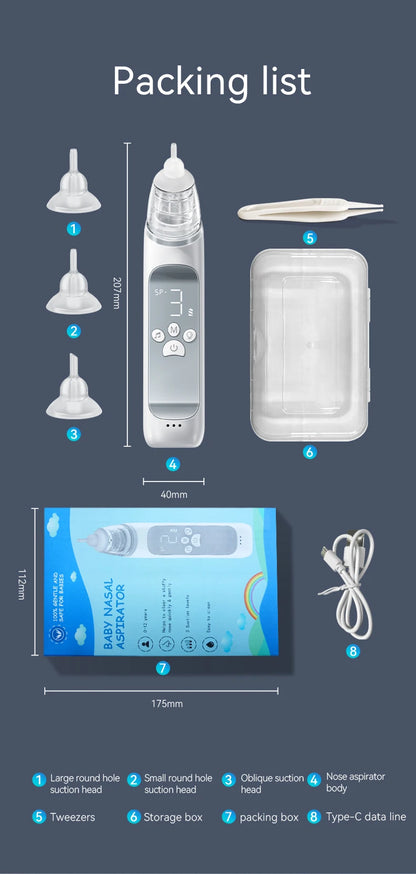 Aspirador nasal eléctrico para bebés.