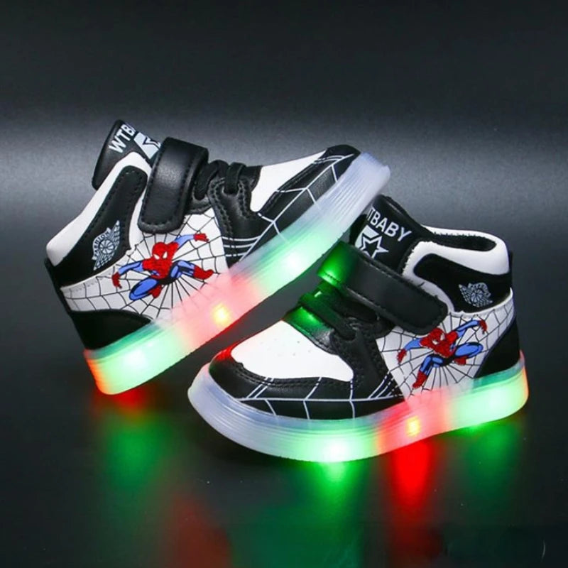 Zapatillas con luz Led, Spiderman. (Niño)