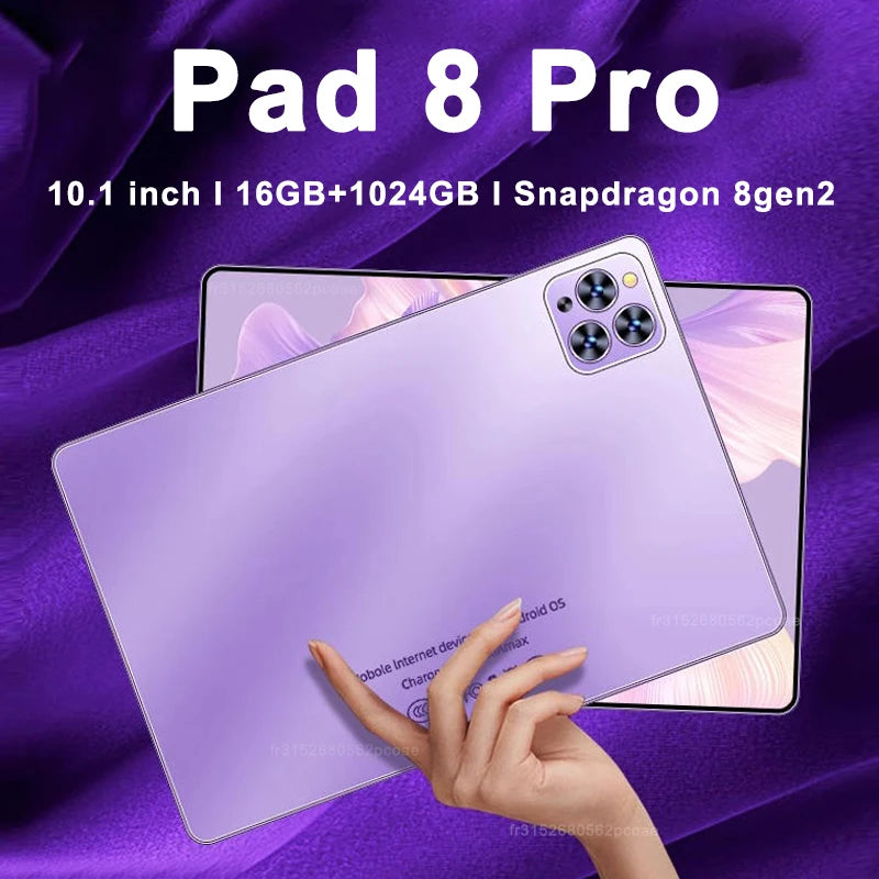 Tableta Pad 8 Pro original de 10,1 pulgadas Android 13 Global Snapdragon 8gen2 16 GB + 1024 GB 10000 mAh 5G Dual SIM WIFI HD Pantalla completa.