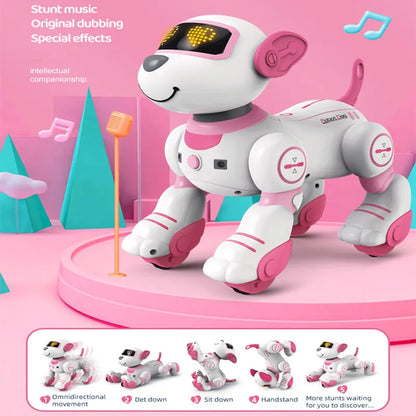 Perro robot electrónico, acrobacias, Caminar, Bailar, Juguete Inteligente, Control remoto táctil, Mascota eléctrica para juguetes para niños.