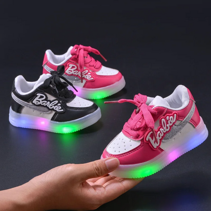 Zapatillas con luz Led, Barbie. (Niña)